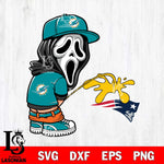 Miami Dolphins Ghostface Piss On New England Patriots Svg Eps Dxf Png File, Digital Download, Instant Download