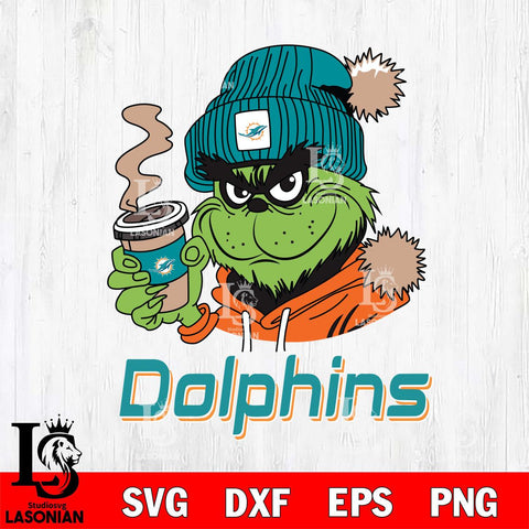 Miami Dolphins Grinch Cofffe Hoodie Svg Eps Dxf Png File,Cricut svg files, Digital Download, Instant Download