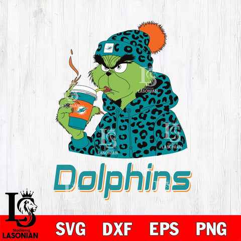 Miami Dolphins Grinch Leopard Christmas Svg Eps Dxf Png File,Cricut svg files, Digital Download, Instant Download