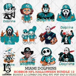 Miami Dolphins Halloween Bundle 12 SVG Svg Eps Dxf Png File, Bundle NFL svg, Digital Download, Instant Download