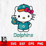 Miami Dolphins Hello Kitty Best Fan Svg Eps Dxf Png File, Digital Download, Instant Download