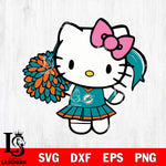 Miami Dolphins Hello Kitty Cheerleader 12 Svg Eps Dxf Png File, Digital Download, Instant Download