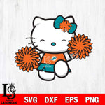 Miami Dolphins Hello Kitty Cheerleader Svg Eps Dxf Png File, Digital Download, Instant Download