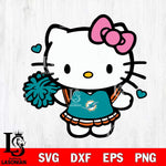 Miami Dolphins Hello Kitty Cheerleader 6 Svg Eps Dxf Png File, Digital Download, Instant Download