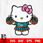 Miami Dolphins Hello Kitty Cheerleader 9 Svg Eps Dxf Png File, Digital Download, Instant Download