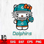 Miami Dolphins Hello Kitty Nfl 1 Svg Eps Dxf Png File, Digital Download, Instant Download