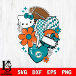 Miami Dolphins Hello Kitty Nfl 2 Svg Eps Dxf Png File, Digital Download, Instant Download