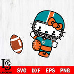 Miami Dolphins Hello Kitty sport 12 Svg Eps Dxf Png File, Digital Download, Instant Download