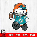 Miami Dolphins Hello Kitty sport Svg Eps Dxf Png File, Digital Download, Instant Download