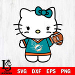 Miami Dolphins Hello Kitty sport 7 Svg Eps Dxf Png File, Digital Download, Instant Download