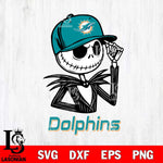 Miami Dolphins Jack Skellington 3 Halloween Svg Eps Dxf Png File, Digital Download, Instant Download