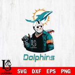 Miami Dolphins Jason Voorhees 10 Svg Eps Dxf Png File, Digital Download