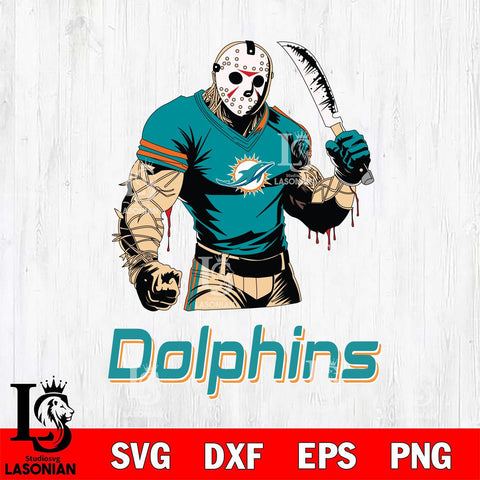 Miami Dolphins Jason Voorhees Svg Eps Dxf Png File, Digital Download