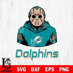 Miami Dolphins Jason Voorhees 4 Svg Eps Dxf Png File, Digital Download