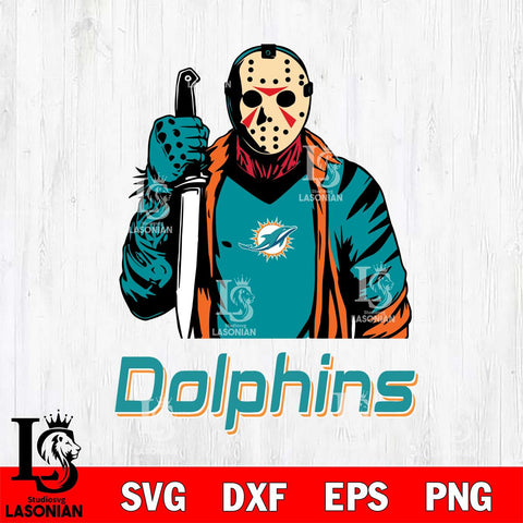 Miami Dolphins Jason Voorhees 6 Svg Eps Dxf Png File, Digital Download