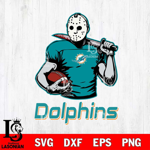 Miami Dolphins Jason Voorhees 9 Svg Eps Dxf Png File, Digital Download