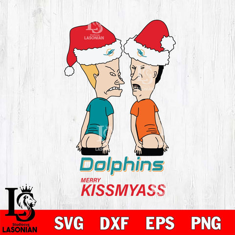 Miami Dolphins Merry KissMyass Svg Eps Dxf Png File,NCAA Svg Files,Digital Download,Sublimation,Instant Download