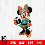 Miami Dolphins Minnie Mouse Svg Eps Dxf Png File, Digital Download, Instant Download