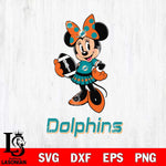 Miami Dolphins Minnie Mouse, Svg Eps Dxf Png File, Digital Download