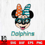 Miami Dolphins Minnie Mouse Love 2, Svg Eps Dxf Png File, Digital Download