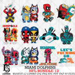 Miami Dolphins NFL Bundle 12 Svg Eps Dxf Png File, Digital Download, Instant Download