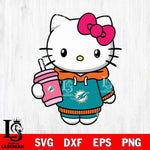 Miami Dolphins Pretty Hello Kitty Svg Eps Dxf Png File, Digital Download, Instant Download