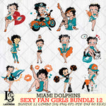 Miami Dolphins Sexy Fan Girls Bundle 12 Svg Eps Dxf Png File, Digital Download, Instant Download