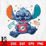 Miami Dolphins Stitch Love Svg Eps Dxf Png File, Digital Download, Instant Download