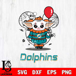 Miami Dolphins Stitch Pennywise Halloween Svg Eps Dxf Png File, Digital Download, Instant Download