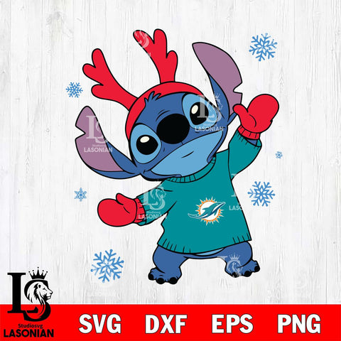 Miami Dolphins Stitch Santa Christmas Svg Eps Dxf Png File, Digital Download, Instant Download