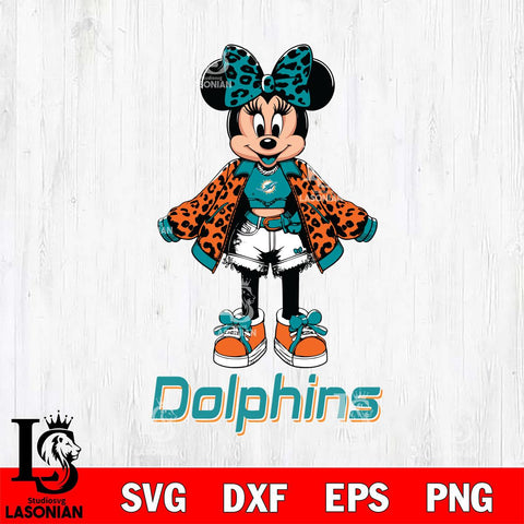 Miami Dolphins Style Minnie Disney Svg Eps Dxf Png File, Digital Download, Instant Download