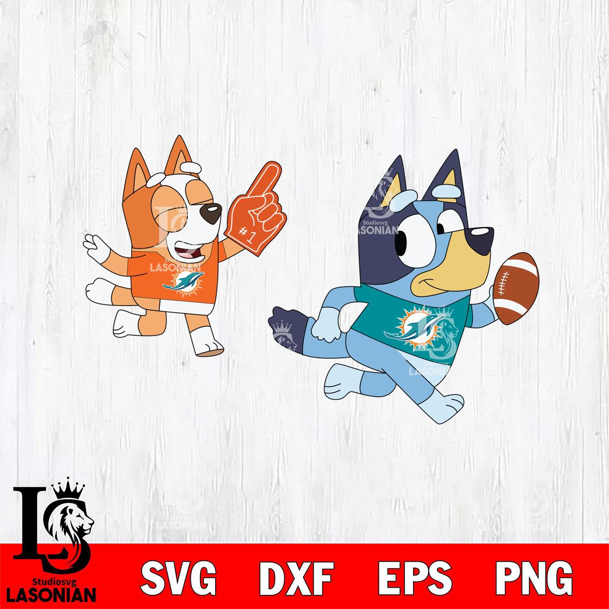 Miami Dolphins bluey football 2 – lasoniansvg