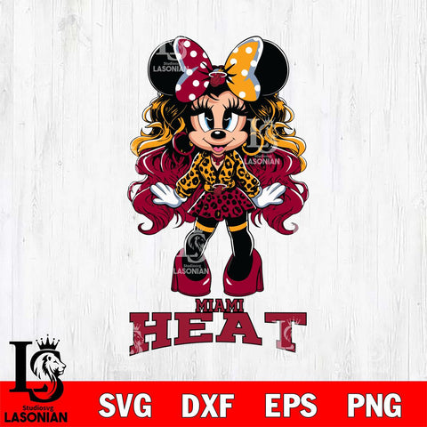 Miami Heat Beauty Minnie Mouse Svg Eps Dxf Png File, Digital Download, Instant Download