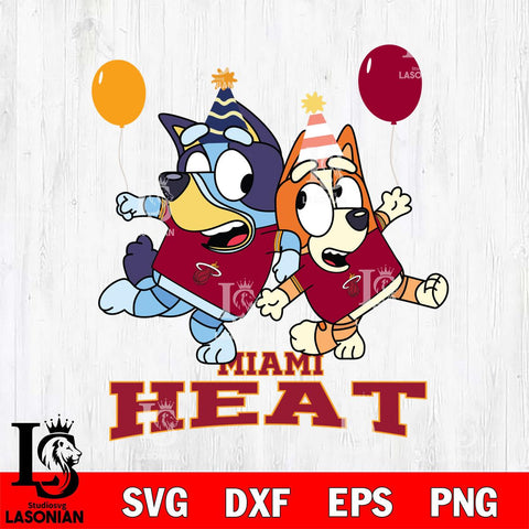 Miami Heat Bluey & Bingo 11 Svg Eps Dxf Png File, NBA svg, Digital Download, Instant Download