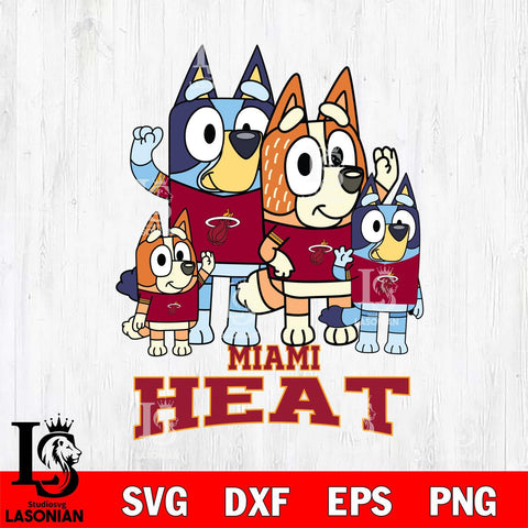 Miami Heat Bluey & Bingo 14 Svg Eps Dxf Png File, NBA svg, Digital Download, Instant Download