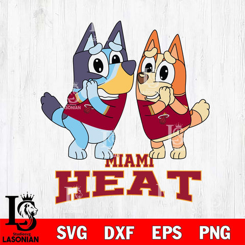 Miami Heat Bluey & Bingo 15 Svg Eps Dxf Png File, NBA svg, Digital Download, Instant Download