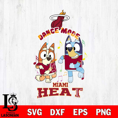 Miami Heat Bluey Bingo Svg Eps Dxf Png File, NBA svg, Digital Download, Instant Download