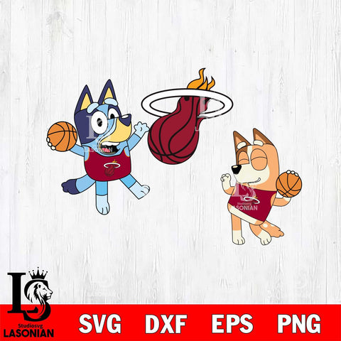 Miami Heat Bluey & Bingo Svg Eps Dxf Png File, Digital Download, Instant Download