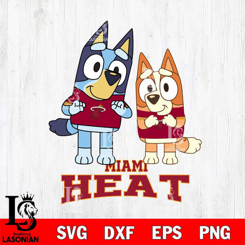 Miami Heat Bluey & Bingo 6 Svg Eps Dxf Png File, NBA svg, Digital Download, Instant Download