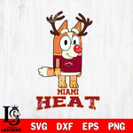 Miami Heat Bluey Chilli Christmas Deer Svg Eps Dxf Png File, Digital Download