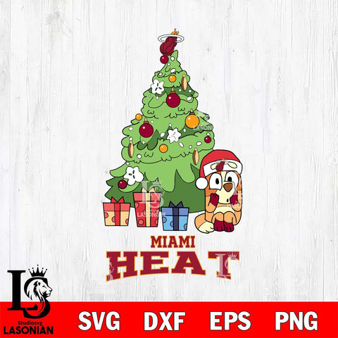 Miami Heat Bluey Chilli Christmas Tree Svg Eps Dxf Png File, Digital Download