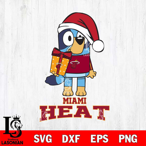 Miami Heat Bluey Christmas Svg Eps Dxf Png File, Digital Download