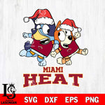 Miami Heat Bluey Christmas Holiday Svg Eps Dxf Png File, Digital Download