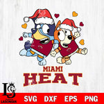 Miami Heat Bluey Christmas NFL Svg Eps Dxf Png File, Digital Download