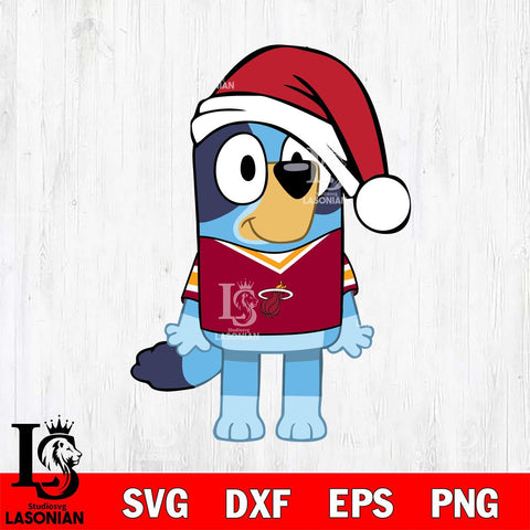 Miami Heat Bluey Dog Christmas Svg Eps Dxf Png File, Digital Download, Instant Download