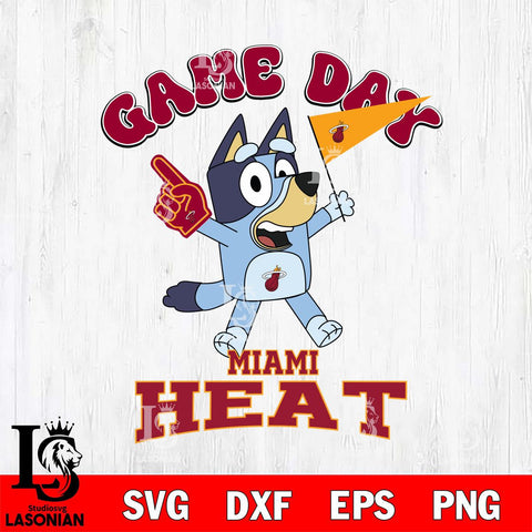 Miami Heat Bluey Game Day Svg Eps Dxf Png File, Digital Download, Instant Download