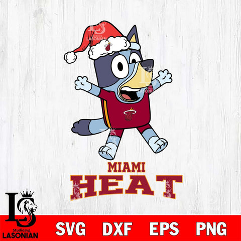 Miami Heat Bluey Happy Christmas Svg Eps Dxf Png File, Digital Download