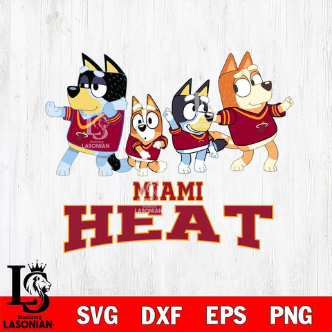 Miami Heat Bluey Mode Dance Squats Svg Eps Dxf Png File, Digital Download, Instant Download