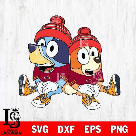 Miami Heat Bluey & Bingo Christmas Svg Eps Dxf Png File, Digital Download, Instant Download