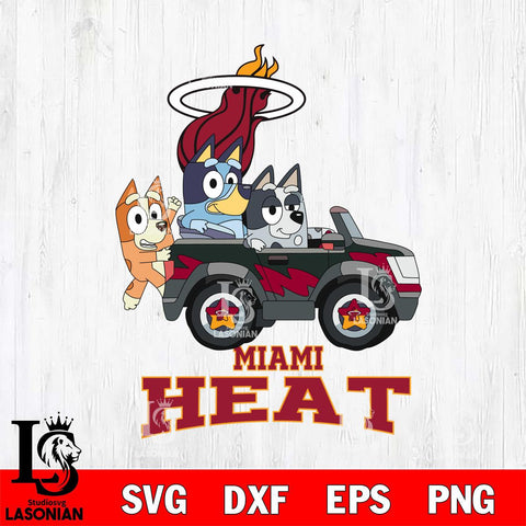 Miami Heat Bluey friends Svg Eps Dxf Png File, NBA svg, Digital Download, Instant Download